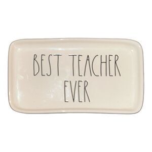 Rae Dunn ceramic rectangle “Best Teacher Ever” dish